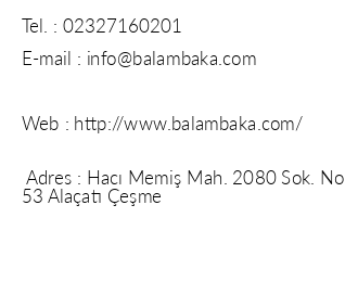 Balambaka Otel iletiim bilgileri